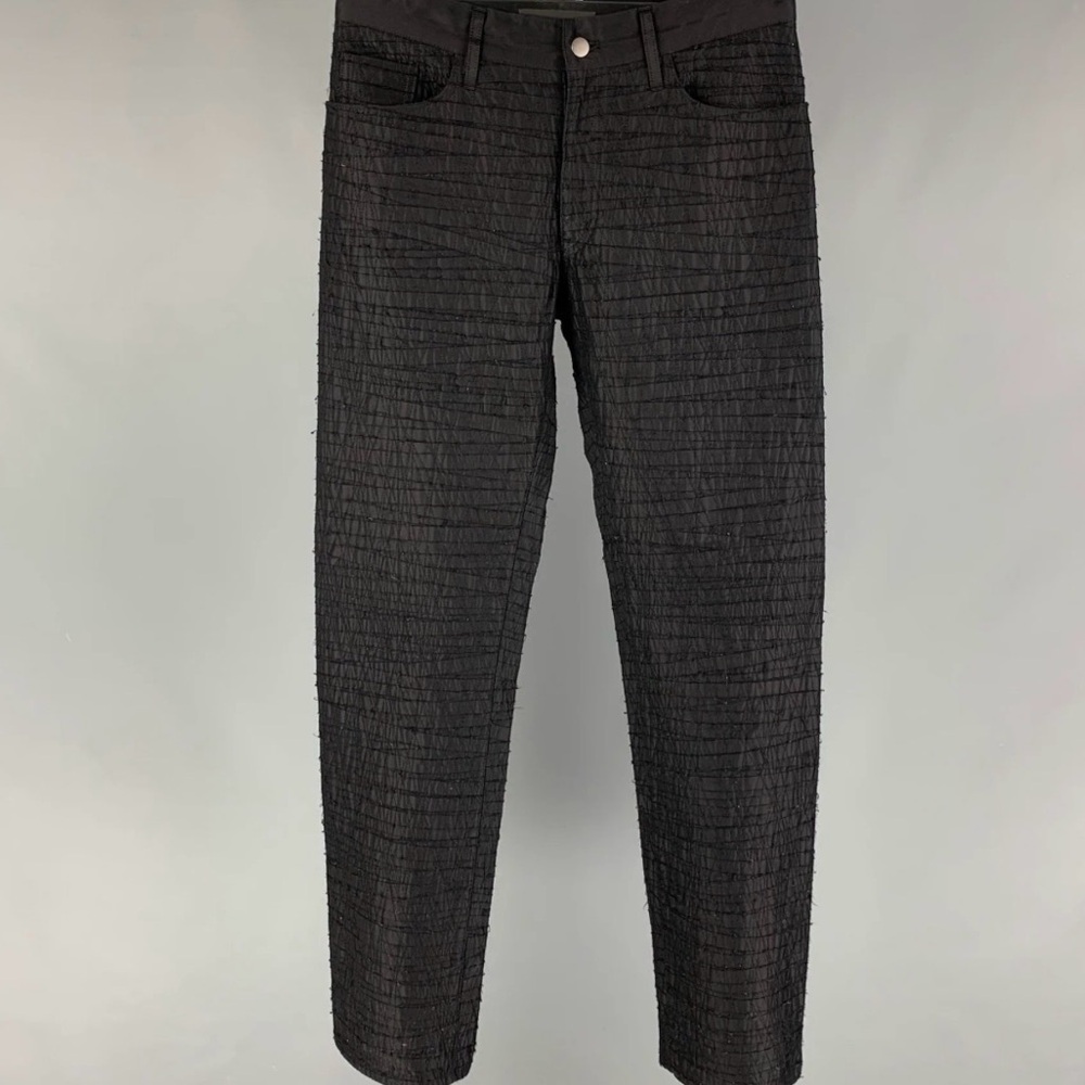 Givenchy Men's Black Textured Straight Jeans